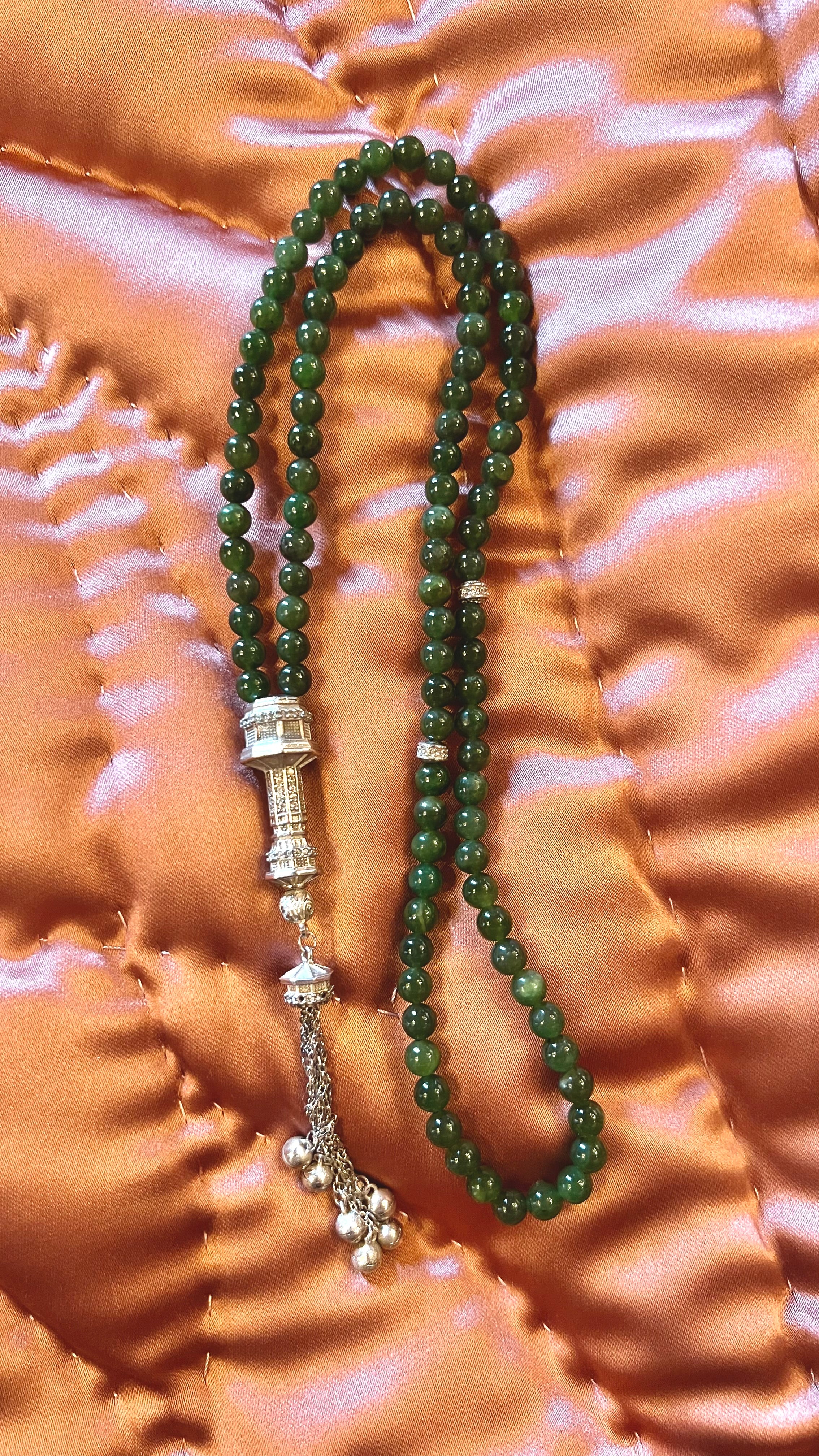 Kâbe-i Muazzama Minaresi İmameli Yeşim Taşı Tesbih