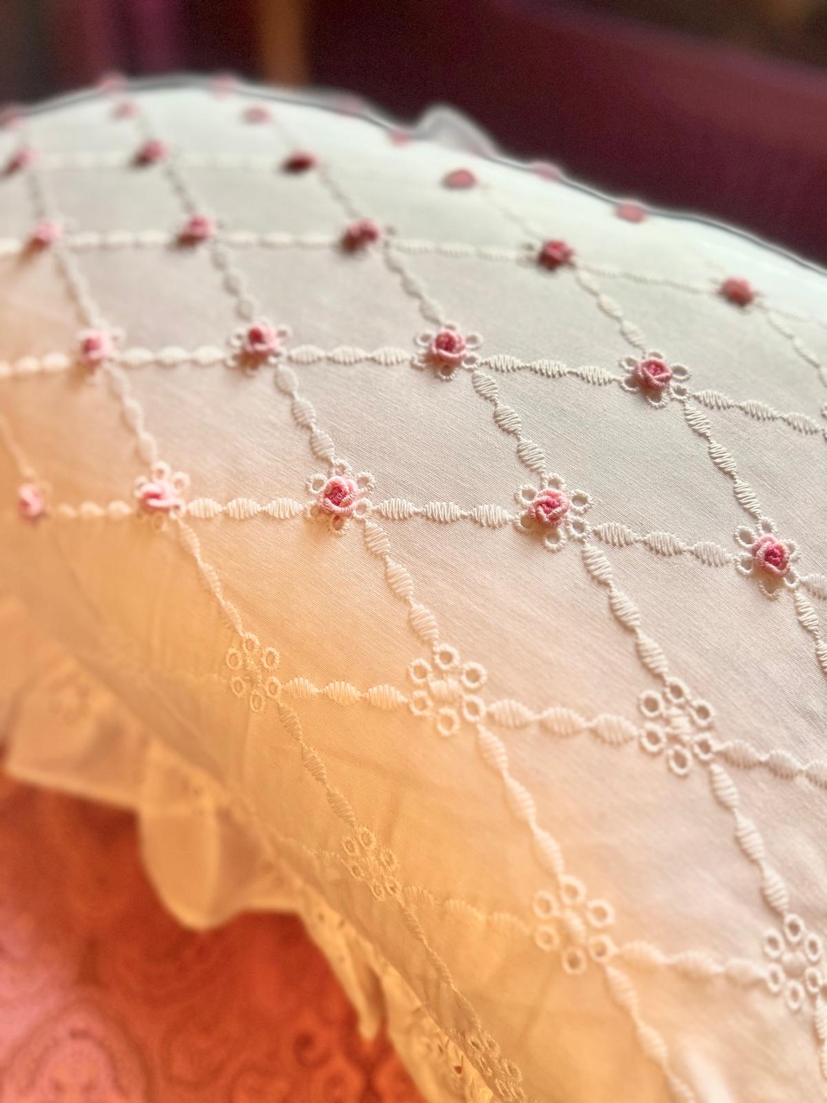 Gül Pembe Fırfırlı Yastık